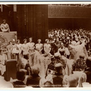 1937 London, UK Valentines RPPC Westminster Abbey Coronation Ceremony Photo A336