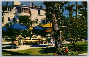 Palm Beach Florida~Dining Patio Scene @ Brazilian Court Hotel~Vintage Postcard