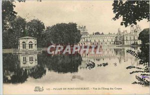 Postcard Old Palace of Fontainebleau the Pond View Carp