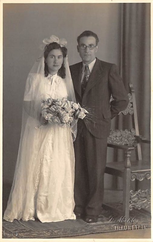 Jewish Wedding Judaic Writing on back real photo