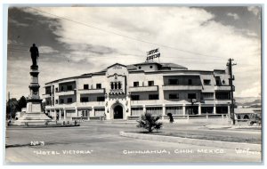 c1920's Hotel Victoria Chihuahua Chih Mexico Antique RPPC Photo Postcard