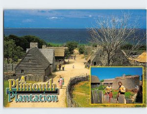 Postcard Plimoth Plantation Plymouth Massachusetts USA