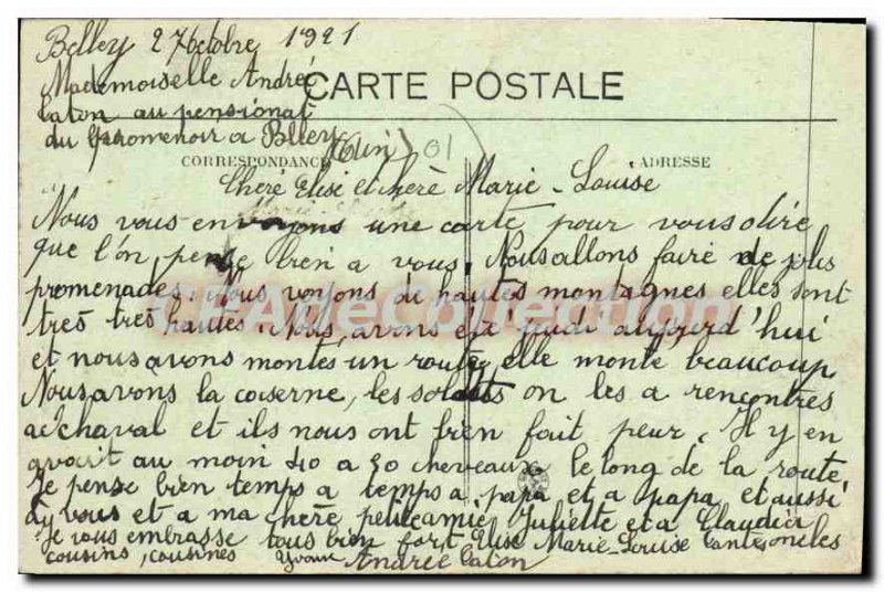 Old Postcard Belley general view