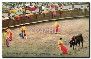 Postcard Old Bulls Bullfight Senalanda-racing estocada