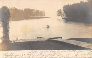 Harmony Maine Bay Waterfront Real Photo Antique Postcard K83507