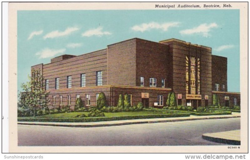 Nebraska Beatrice Municipal Auditorium Curteich