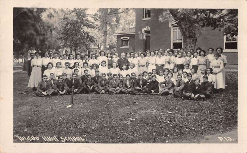 Toledo Iowa High School Class Real Photo Vintage Postcard AA51865