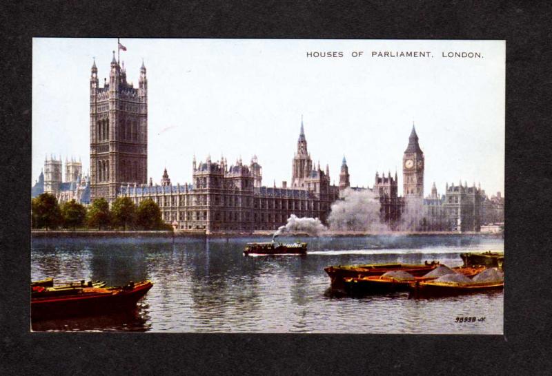 UK House of Parliament London England Great Britain Valentine Valesque Postcard