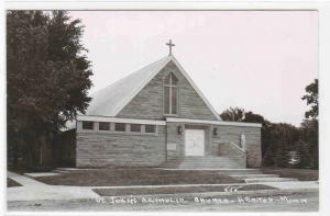 St Johns Catholic Church Hector Minnesota 1955? RPPC real photo postcard