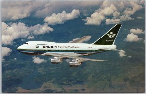 Airplane SAUDA - Saudi Arabian Airlines Boeing 747SP-38 Far East Routes Postcard