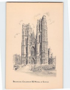 Postcard Collegiale Ss. Michel Et Gudule, Brussels, Belgium