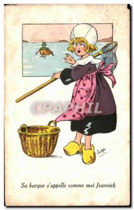 Old Postcard The boat's called like me jeannick Folklore Britain