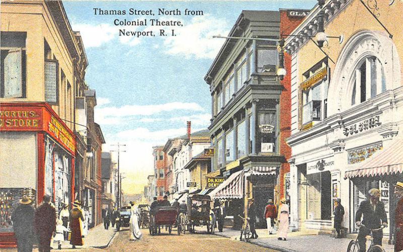 Newport RI Colonial Theatre Woolworth's Store Fronts Postcard