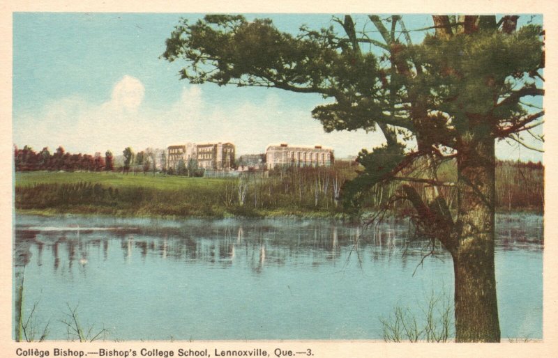 Vintage Postcard Bishop's College School And Lake Lennoxville Quebec Canada