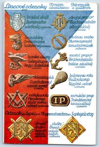 Hungary Postcard Lincove Odznaky Line Badges Flag Color Military c1910 WW1