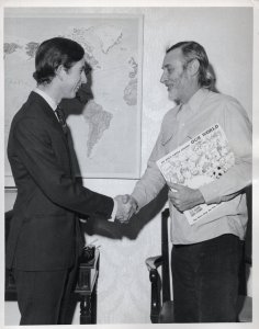 Prince King Charles Meets Spike Milligan Geography Map WWF LP 1970 Press Photo