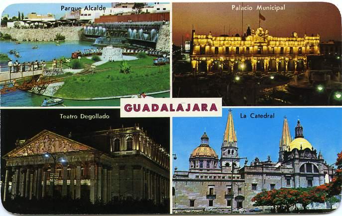 Multiview - Park Theater City Hall Cathedral Guadalajara Jalisco Mexico pm 1981