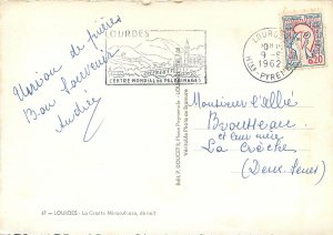 Postcard France Edlux Lourdes grotte Miraculeuse