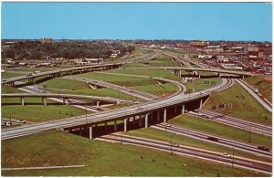 Giant I-20 I-75 I-85 Interchange, Atlanta, Georgia, Chrome Aerial View Postcard