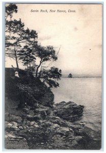 1908 Savin Rock Woman On Hills Rock Seaside New Haven Connecticut CT Postcard