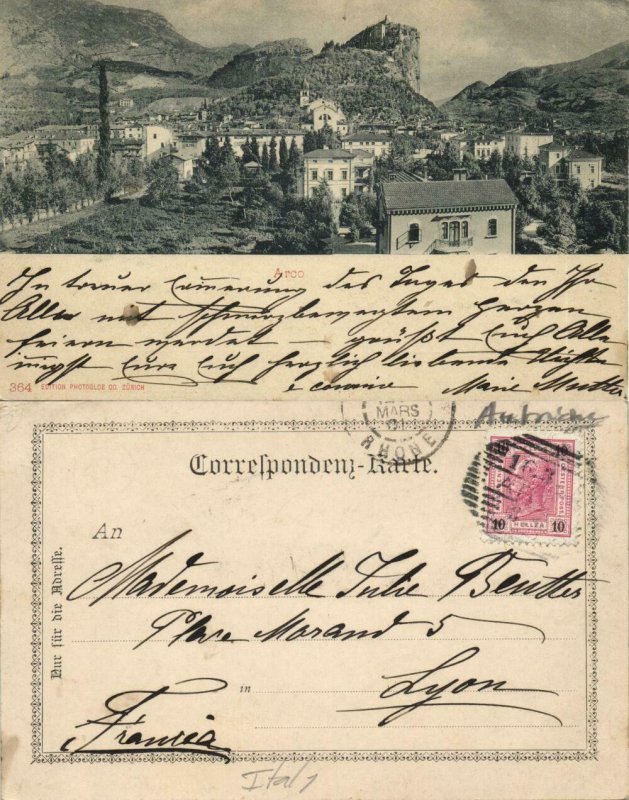 italy, ARCO, Chiesa e Castello di Arco (1901) Postcard