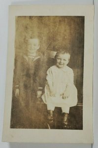 Rppc Victorian Era Children Real Photo Postcard N9