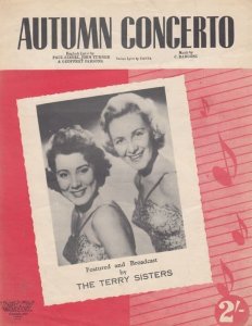 Autumn Concerto The Terry Sisters 1950s Sheet Music