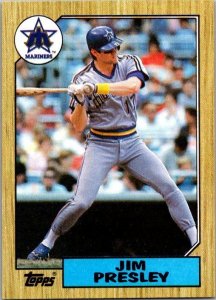 1987 Topps Baseball Card Jim Presley Seattle Mariners sk3338
