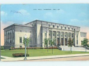 Linen CITY HALL SCENE Hammond Indiana IN hs6157