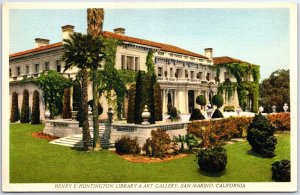 VINTAGE POSTCARD THE HENRY HUNTINGTON LIBRARY ART GALLERY SAN MARINO CALIFORNIA