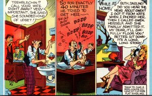 Mutoscope Card Humour Comics King Features Man Telephoning Wife