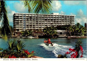 Paradise Island, Bahamas BRITANNIA BEACH HOTEL Boating  4X6 Advertising Postcard