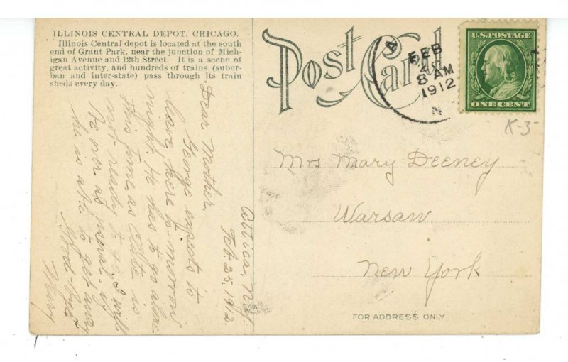 IL - Chicago. Illinois Central Railroad Depot