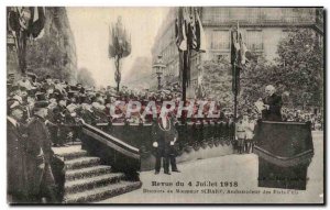 Old Postcard Militaria Paris Review July 4, 1918 Speech by US Ambassador Scharp