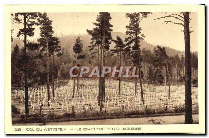 Old Postcard From Wettstein Cpl Le Cimetiere Des Chasseurs Army