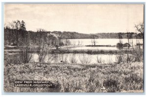 c1940's View from Highway Lakeville Connecticut CT Vintage Postcard