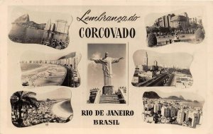 RPPC LEMBRANCA DO CORCOVADO RIO DE JANEIRO BRAZIL CHRIST REAL PHOTO POSTCARD