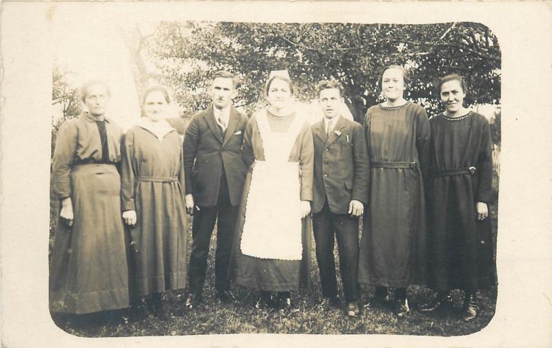 Vintage photo postcard social history group of people