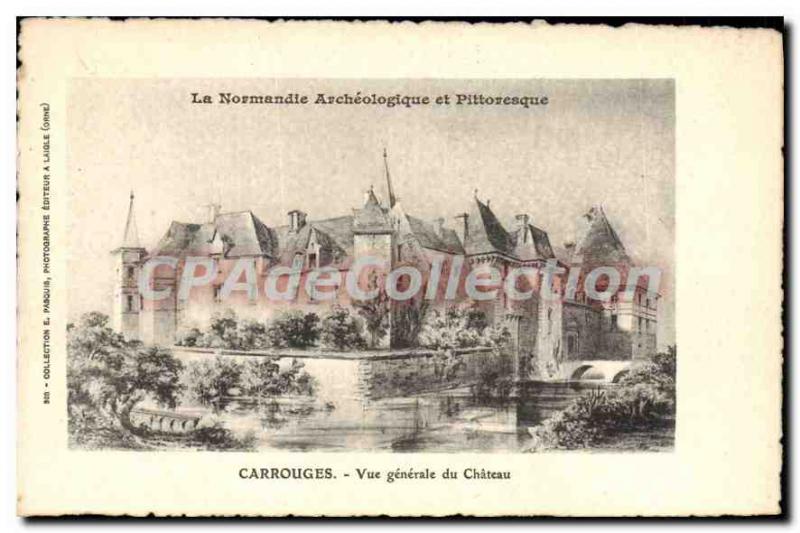 Postcard Old Carrouges Vue Generale Du Chateau