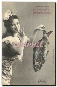 Old Postcard Fun Children Poisson d & # 39avril