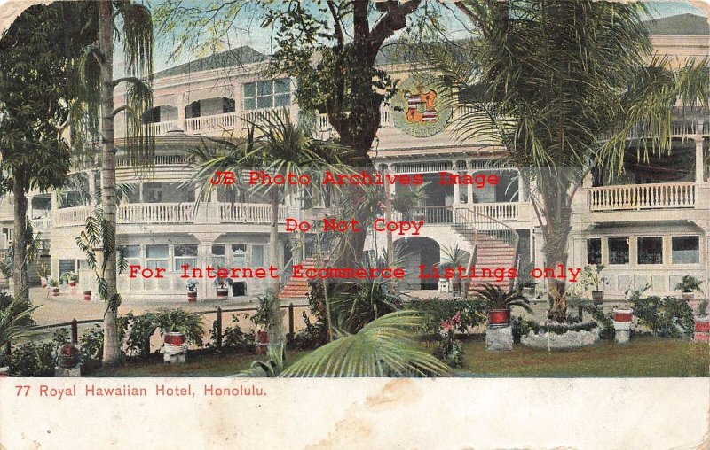 HI, Honolulu, Hawaii, Royal Hawaiian Hotel, 1908 PM, PMC, Island Curio No 77