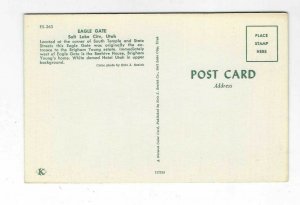 Vtg postcard, Eagle Gate, Salt Lake City, Utah