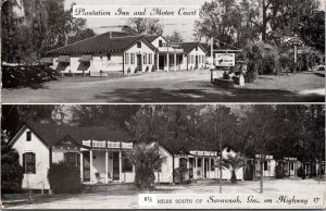 Postcard GA Savannah Plantation Inn & Motor Court Highway 17 Restaurant 1952 V38