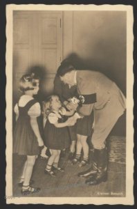 3rd Reich Germany Hitler Little Girls RPPC Hoffmann Nr727 Used 103675