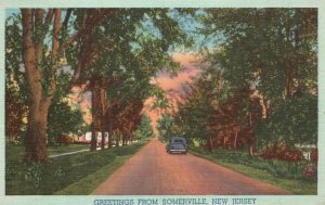 Vintage Postcard 1947 Road Greetings From Somerville New Jersey N. J. 