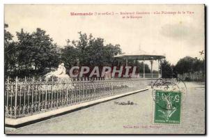 Marmande Old Postcard Boulevard Gambetta The spring of life and the kiosk