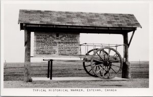 Estevan Saskatchewan Historical Marker Boundary Commission Trail RP Postcard H49