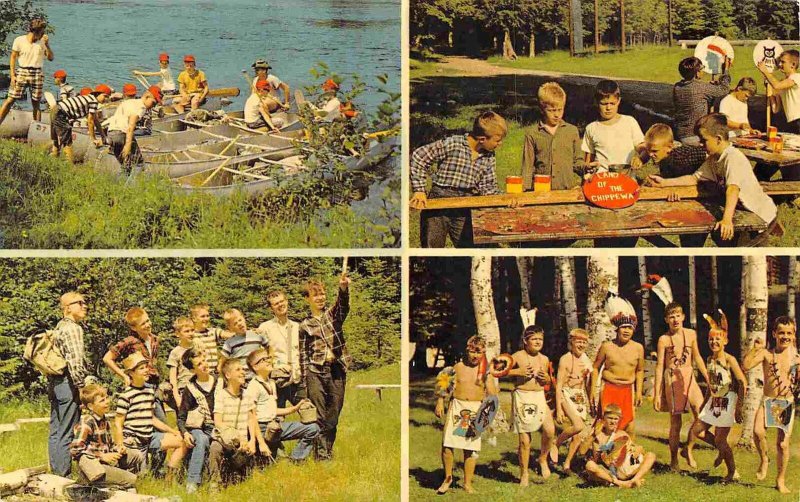 Glenwood Boys Camp Loretta Wisconsin 1971c postcard