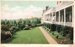 Vintage Postcard East Front & Flower Garden Beside Hotel Champlain New York NY