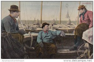 Fishermen Sitting In Boat Marken Netherlands